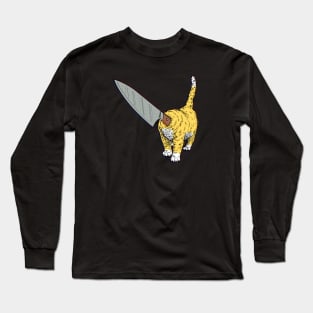 3D Knife Cat Long Sleeve T-Shirt